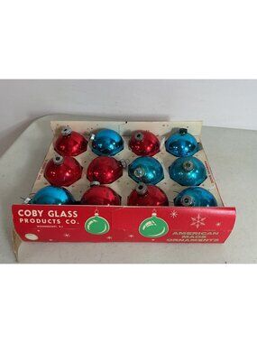 Vintage Coby American Made Glass Christmas Tree Ornaments Lot of 12